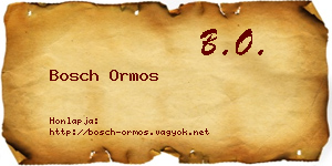 Bosch Ormos névjegykártya